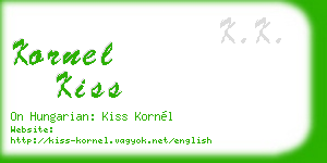 kornel kiss business card